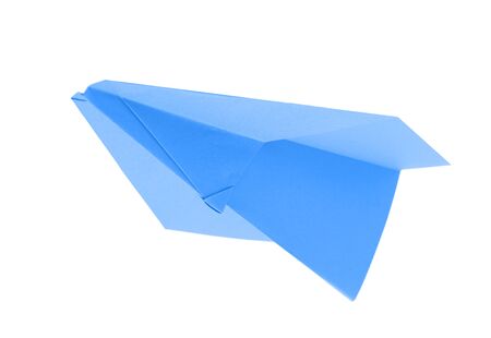 paper plane made of color paper isolated on whteの写真素材