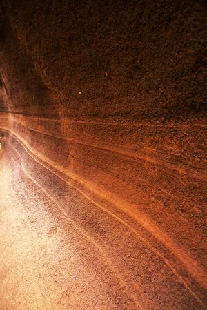 Gran Canaria, Barranco de las Vacas, ie Cows Ravine, striated walls of volcanic tuff