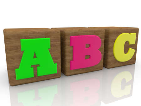 ABC concept on toy cubesの写真素材