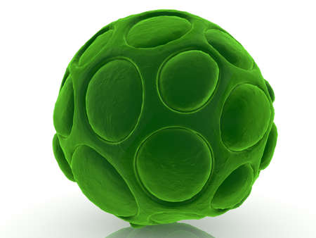 Green colors abstract ball on white background