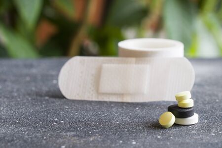 Drugs and pills, medicine and healthy care. Drugs on the table.の写真素材