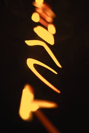 Letters and text on the board, led lighting singsの写真素材