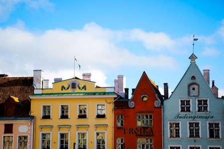 TALLINN, ESTONIA - OCTOBER 20,2017 - Building in the old town, famous landmarksのeditorial素材