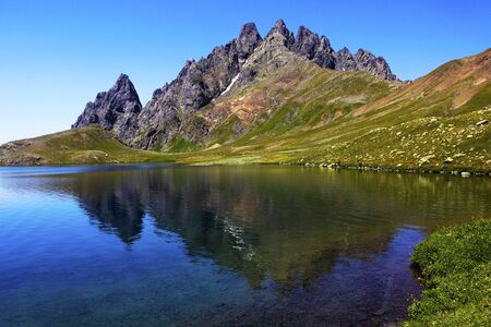 Mountain lake landscape in Samegrelo, Georgia