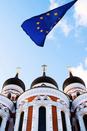Building in the old town, famous landmarks in Tallinn, Estoniaのeditorial素材