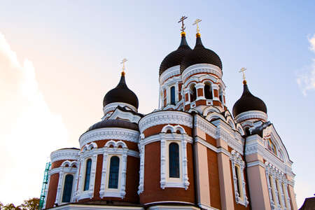 Building in the old town, famous landmarks in Tallinn, Estoniaのeditorial素材