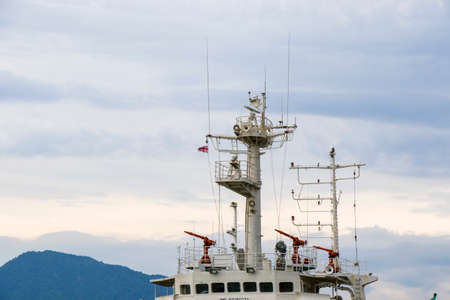 BATUMI, GEORGIA - JULY 08, 2020 - Port of Batumi, boats in harbor. Colorful boats in the Black sea.のeditorial素材