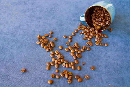 Black coffee beans for cappuccino and americano, studio shootの写真素材