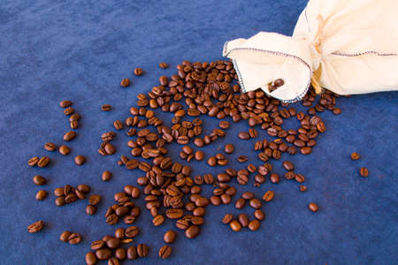 Black coffee beans for cappuccino and americano, studio shootの写真素材