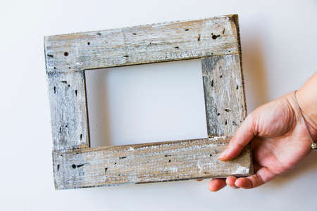 Empty frame on the white backgroundの写真素材