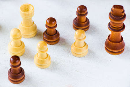 Checkmate and chess figures close-up, boardgameの写真素材