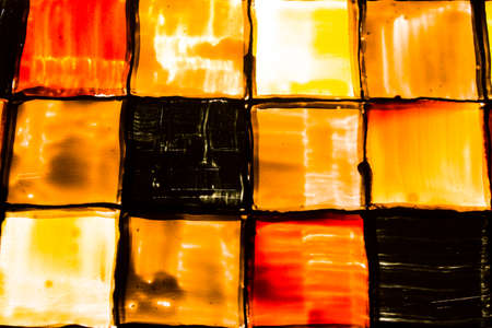 Square and cube background, red, orange and yellow colors, abstract