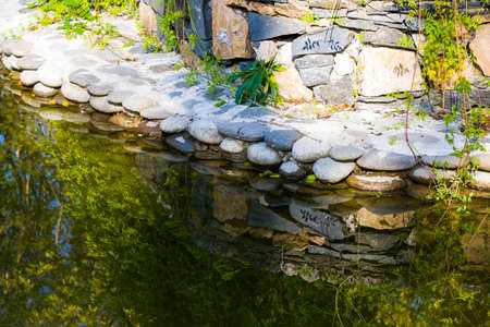 Pond in the park, Zugdidi Botanic garden in Georgia.の写真素材