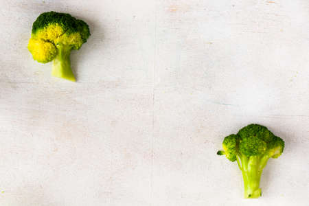 Broccoli vegetable like a tree, broccoli forests on the white background, high angle viewの写真素材