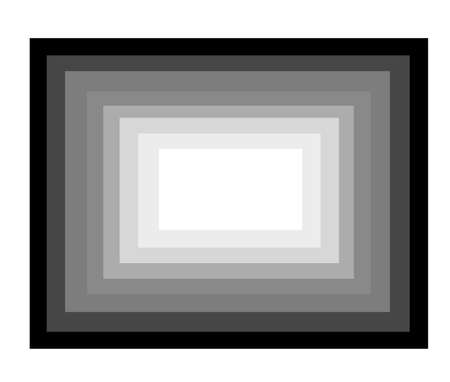 Drawing geometric square on the white background, illusion