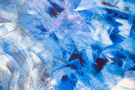 Illustration of blue, white and purple colors paint, abstract and modern drawing art, color...