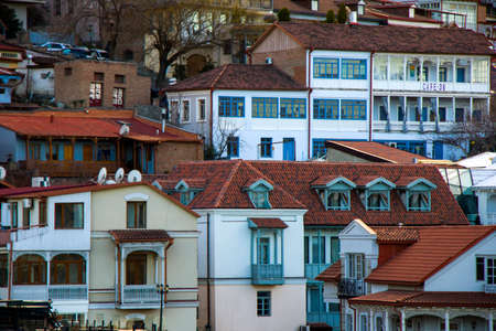 Tbilisi, Georgia - March 04, 2021: Tbilisi old town and city center view and landscape, Georgia.