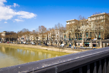 Tbilisi city view and cityscape, capital of Georgia, old famous architecture and building, Mtkvari river and blue skyのeditorial素材