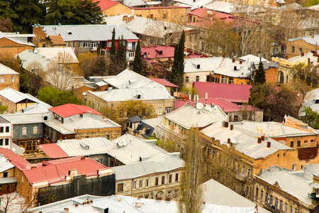 Tbilisi city view and cityscape, capital of Georgia, old famous architecture and building