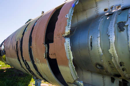 Soviet union army jet airplane in Shiraqi valley, Kakheti, Georgiaの写真素材