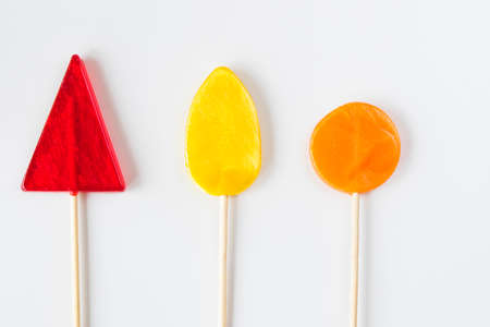 Colorful candies, lollypop on the white background, multicoloredの写真素材