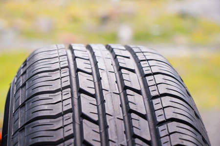 Close-up of texture tire, black tire, outdoor