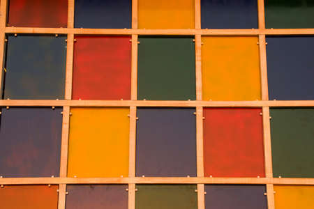 Colorful squares background, wall with squares
