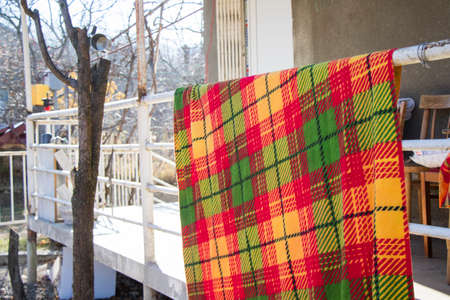 House colorful blanket texture and backgroundの写真素材