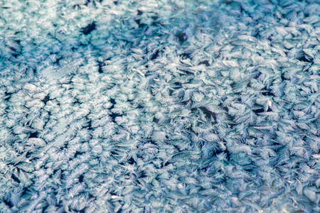 Frozen window and glass, frozen dew water pattern and texture, beautiful wallpaper