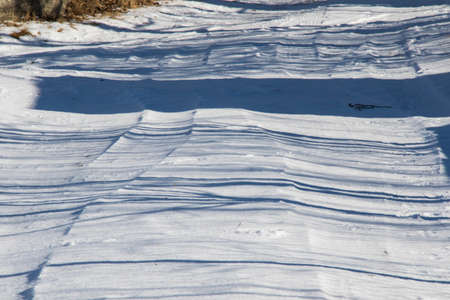 Snow background, snow texture and pattern wallpaper, white and blue color.
