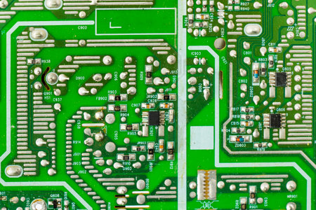 Electronic motherboard and isometric processor and microchip, electronic parts