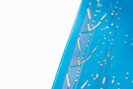 Electronic motherboard, isometric processor microchip on the white background
