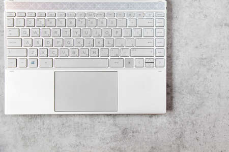 Laptop and notebook view, gray colorの写真素材