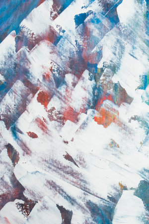 Red, blue, white and other color paint, abstract and modern drawing art, color backgroundの写真素材