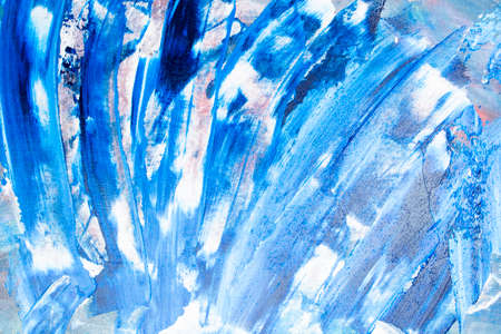 Illustration of blue, white and purple colors paint, abstract and modern drawing art, color...