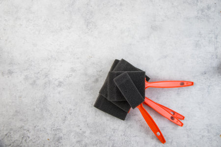 foam paint brush black spongeの写真素材