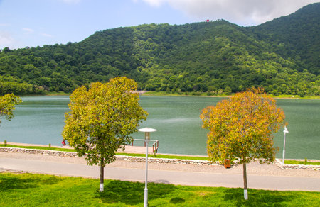 Ilia lake landscape and view in Kakheti, Georgiaの写真素材