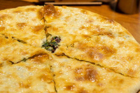 Khachapuri with beetroot leaves, Fkhlovanaの写真素材