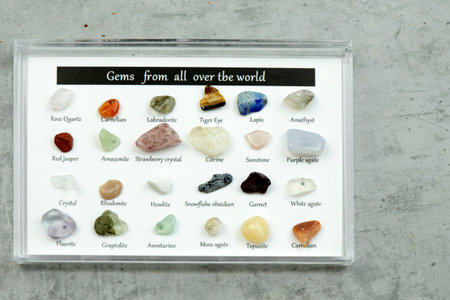Gems ans stones collection on the white backgroundの写真素材