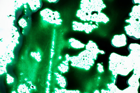 green color ink paint on the white backgroundの写真素材