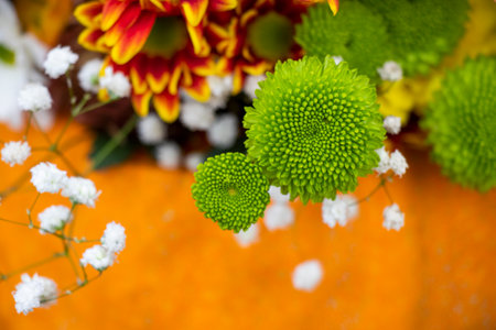 Autumn flowers bad for party decorationsの写真素材