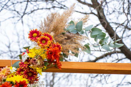 Autumn flowers bad for party decorationsの写真素材