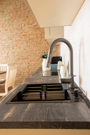 Kitchen design, house and apartment in Tbilisiの写真素材