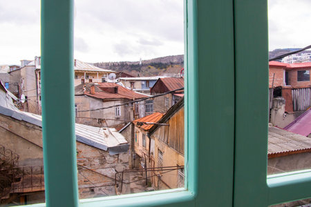 Old town balcony, wooden windows