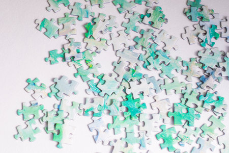 Colorful puzzle on the white backgroundの写真素材