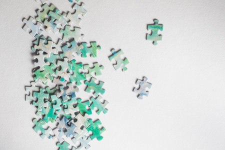 Colorful puzzle on the white backgroundの写真素材