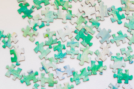 Colorful puzzle on the white backgroundの写真素材