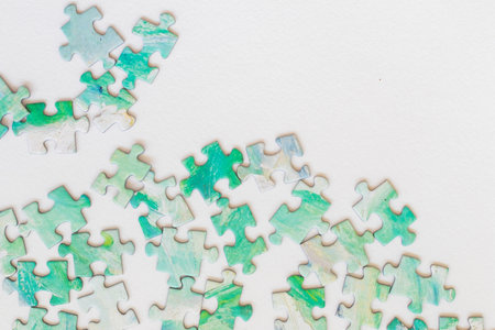 Colorful puzzle on the white backgroundの写真素材
