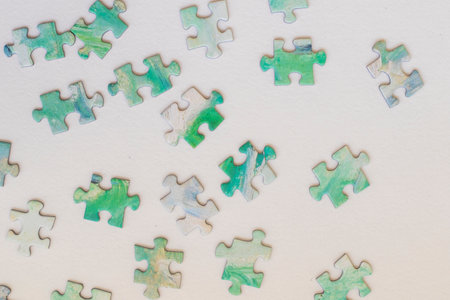 Colorful puzzle on the white backgroundの写真素材