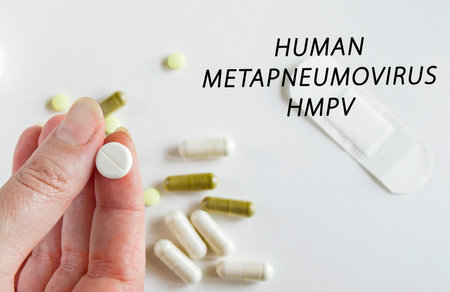 Human Metapneumovirus, HMPV virus, medical pills, drugsの写真素材